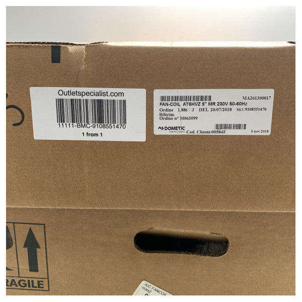 Dometic AT6HVZ -5mr ved 6000 BTU Air Handler 230V - 9108551470