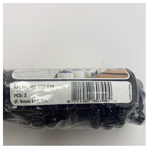 2х Talamex синьо въже за калници 8 мм - 2.5М - 01.222.618