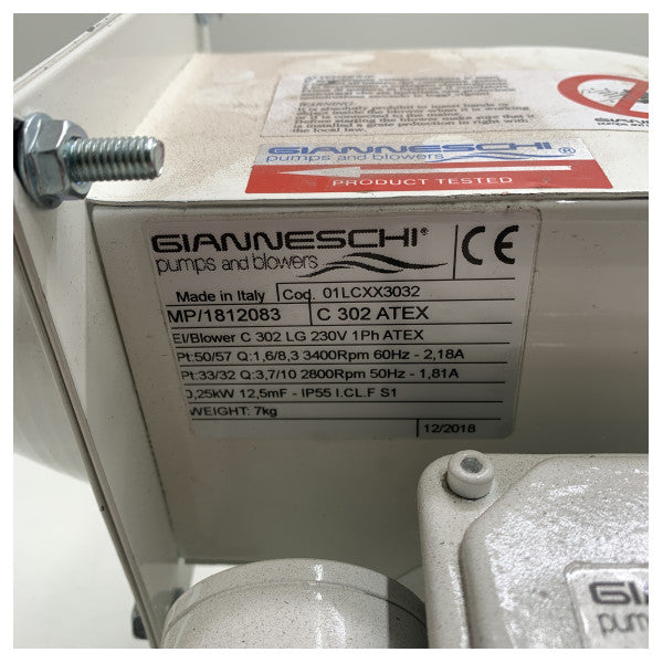 Gianneschi C302 ATEX keskipakopuhallin 230V - 01LCXX3032 - 01LCXX3032
