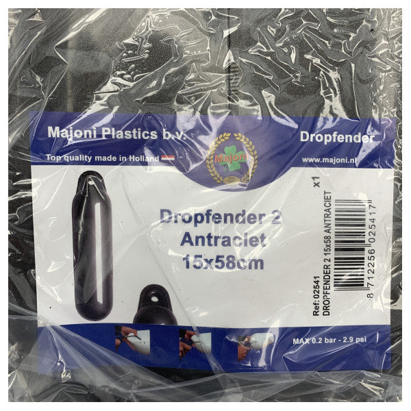 Majoni Dropfender 2-15 x 58 cm Anthracite - 02541