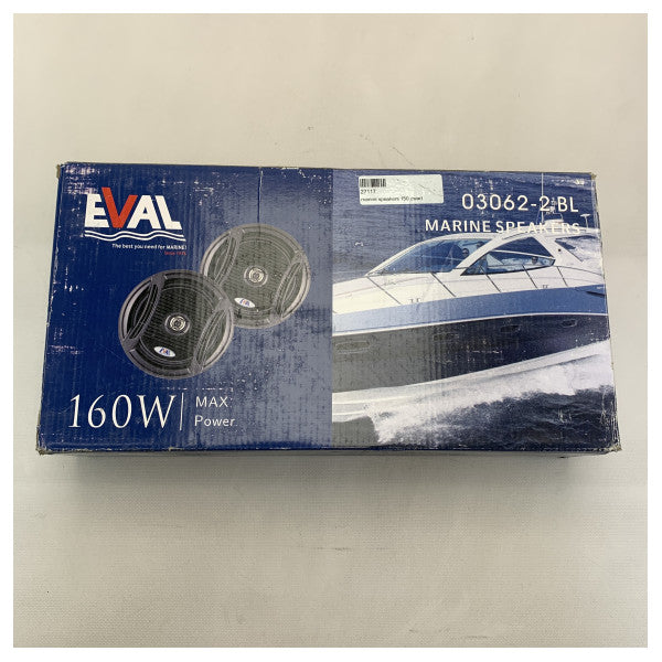 طقم مكبر صوت بحري مقاوم للماء مقاس 6.5 بوصة من إيفال أسود 160 وات - 03062-2BL