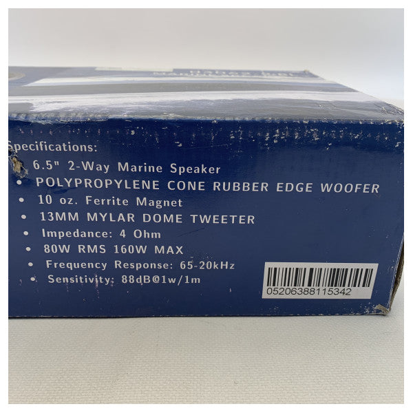 طقم مكبر صوت بحري مقاوم للماء مقاس 6.5 بوصة من إيفال أسود 160 وات - 03062-2BL