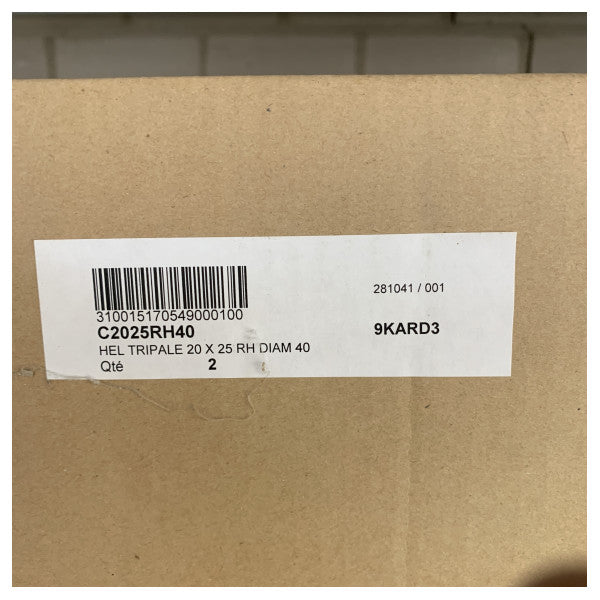 Витло Nakashima тип C с 3 лопатки 20 x 25 RH 40 mm