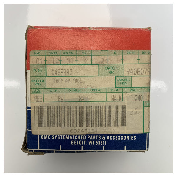 La bomba de combustible se adapta a Johnson Evinrude OMC 432451 0433387
