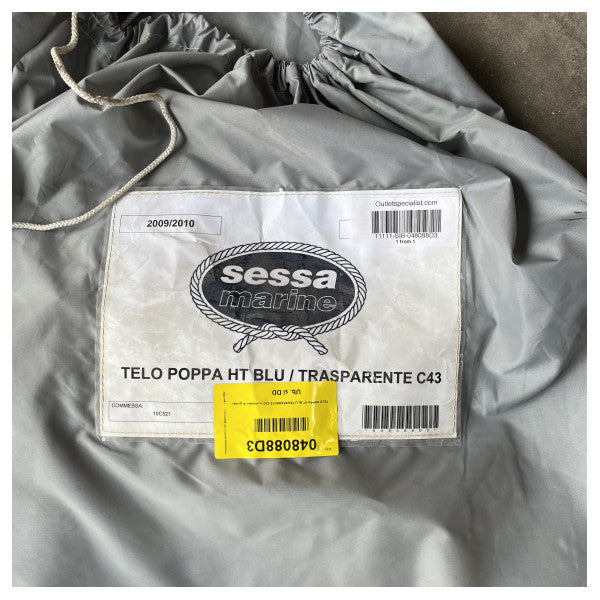 Sessa Marine C43 transparante blauwe achterstevenkap