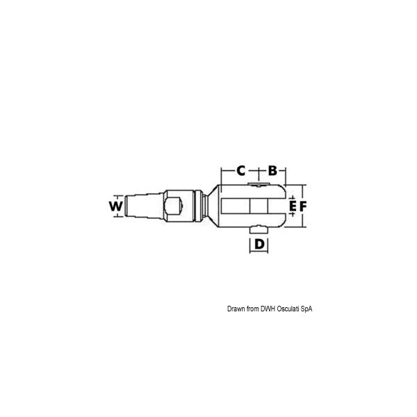Marine Grade 12mm haarukkapääte - korroosionkestävä ruostumattomasta teräksestä valmistettu liitin merenkulun sovelluksiin
