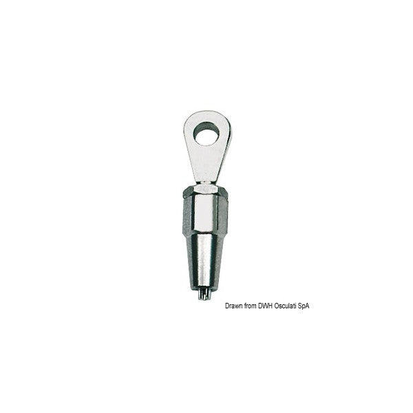 Ruostumattomasta teräksestä valmistettu 12 mm:n langallinen haarukkapääte meri- ja merenkulkualan sovelluksiin