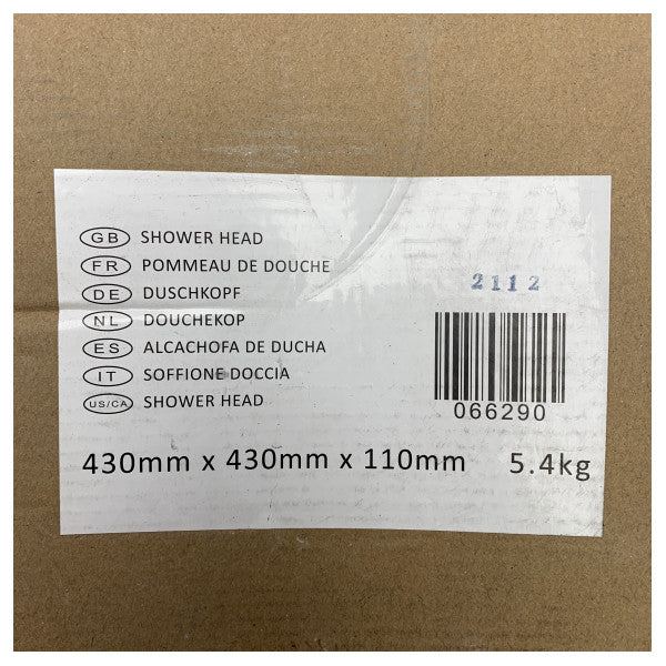 Sqaure Recessed Shower Head Chrome 430 x 430 x 110 mm - 066290