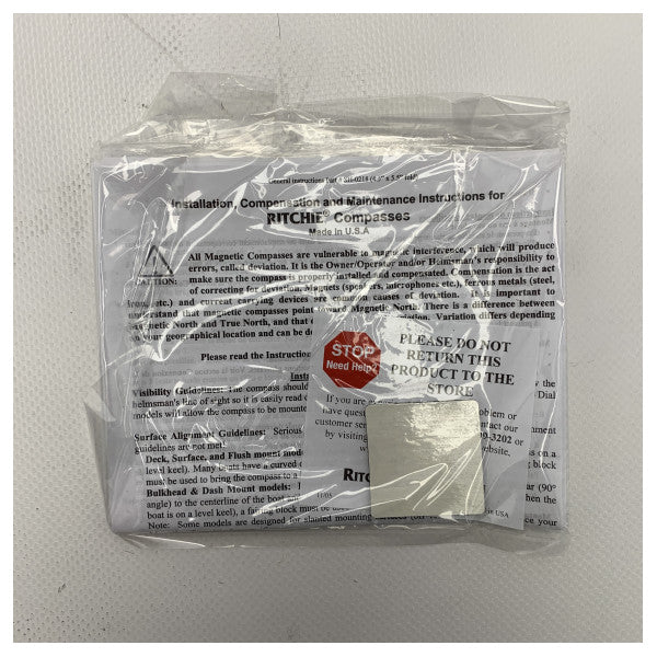 Ritchie S-87 nestekompassi musta valaistuksella 12/24V