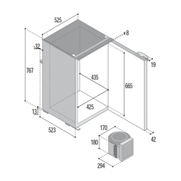 ثلاجة بضاغط الهواء Vitrifrigo C130 130 لتر 12/24 فولت أسود