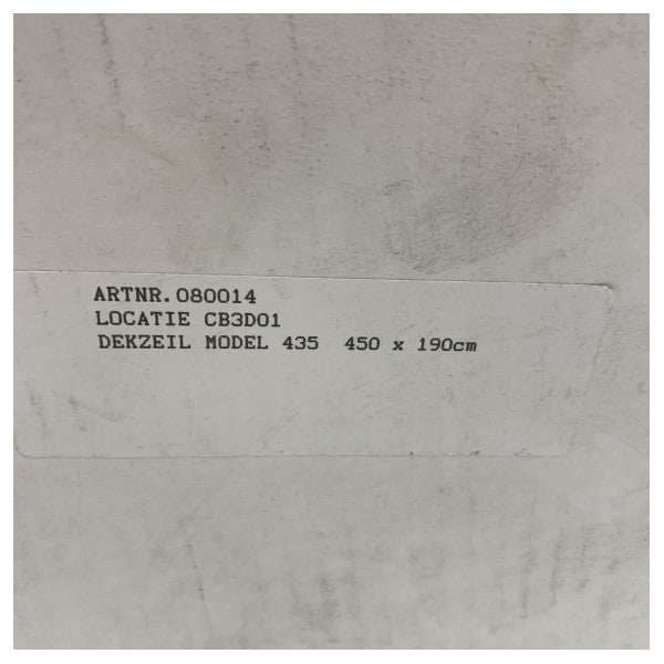 Tesssilmare κάλυμμα αγκυροβολίου ανοικτού σκάφους 450 x 190 - 120-045-020