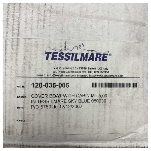 Tessilmare Mooring -Bootsabdeckung für Kabine 5 | 540 x 320 Blue-120-035-005