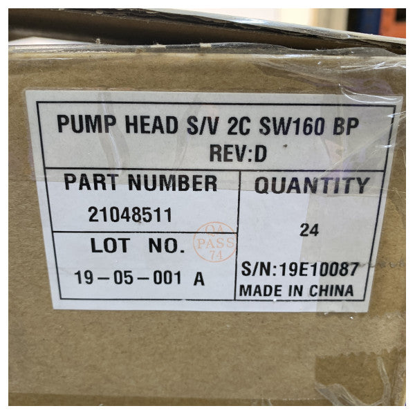 Jabsco Pumphead Type S/V 2.5C SW150 BP - Replacement Part - 21048511