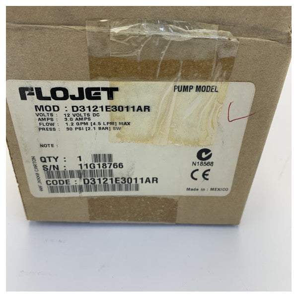 Flojet Duplex II Membranpump 12V 4L/min 2.8 Bar - D3121E3011AR