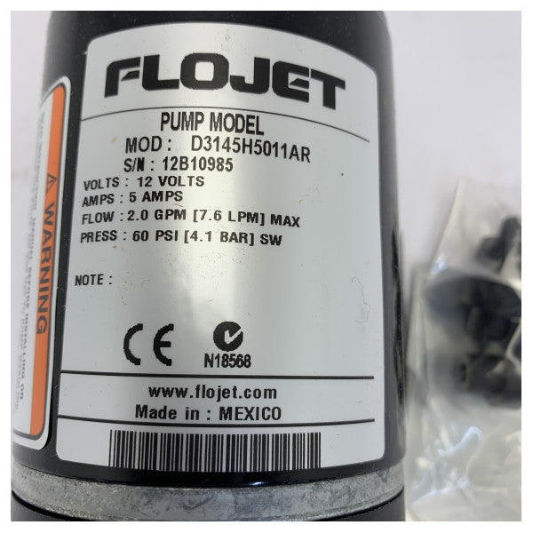 Flojet D3145H5011AR Duplex II Diaphragm Pump 12V 7.6L/min 60 PSI
