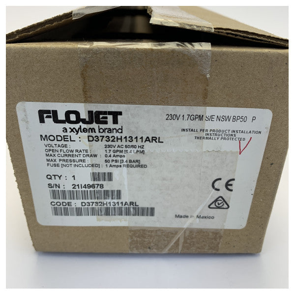 Flojet Diaphragm Pump Duplex II 6.4L/m - 60 PSI - D3732H1311ARL