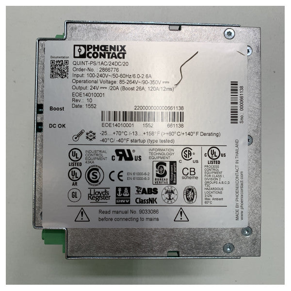 Phoenix Electric Quint-PS/1AC/24DC/20 omformer