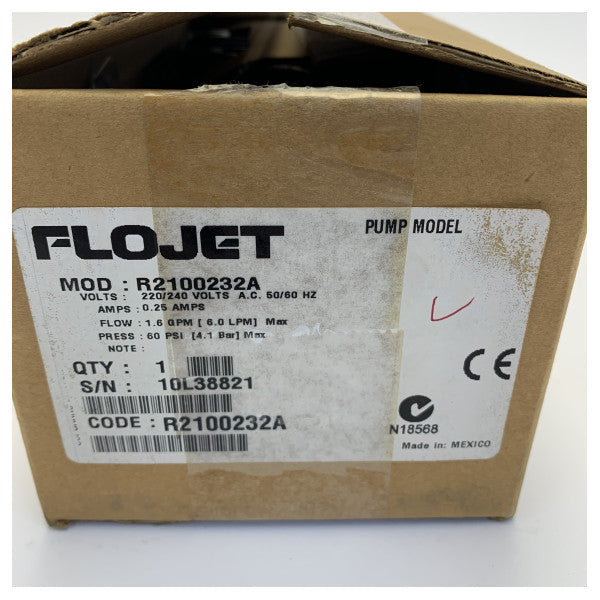 Αντλία υγρού με διάφραγμα Flojet 230V 6L/min 60 PSI - R2100232A