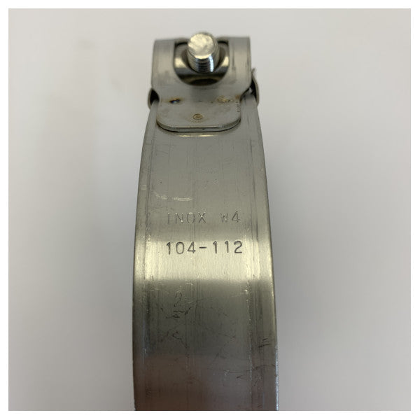 Rustfrit stål W4 kraftig slangeklemme 104-112mm -SX112W4