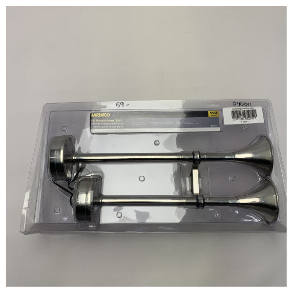 Tromba elettrica Marinco doppia 12V in acciaio inox - 10029XLP