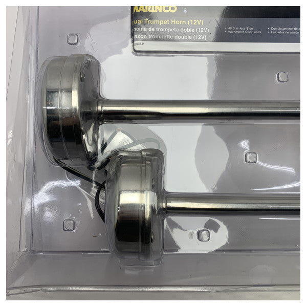Tromba elettrica Marinco doppia 12V in acciaio inox - 10029XLP