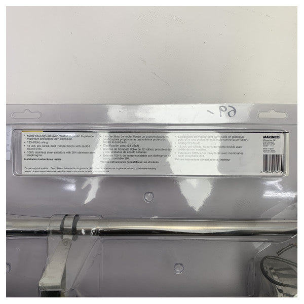 Tromba elettrica Marinco doppia 12V in acciaio inox - 10029XLP