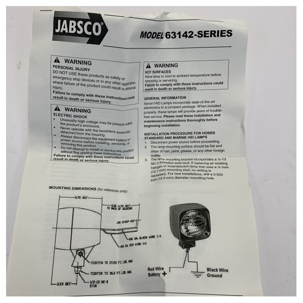Jabsco Faro Xenon 12V 15 Amp Ναυτικές Προβολείς - 63142-0012