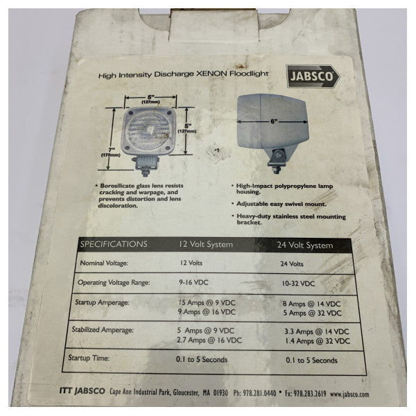 Jabsco Faro Xenon 12V 15 Amp Ναυτικές Προβολείς - 63142-0012