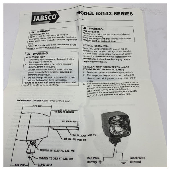 Jabsco Faro Xenon 24V Marina Faretto - 63142-0024