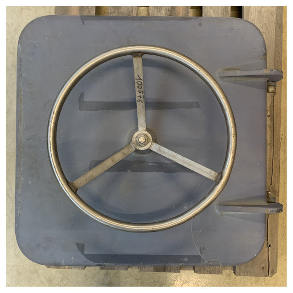 Hochbelastbare 600 x 600 mm große Stahlabdeckung für Schiffsluken mit wetterfester Dichtung und einfachem Handrad-Mechanismus