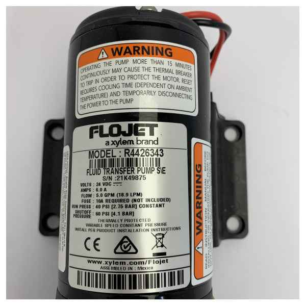 Pompe à eau douce sous pression Flojet V-FLO 24V - 19 L/m 40PSI - R4426343A