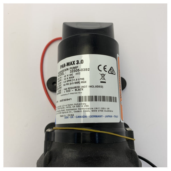 Jabsco PAR-Max 3.0 1,4 LPM, 3,5 bar GPM Washdown Pump 12V - 32305-0392