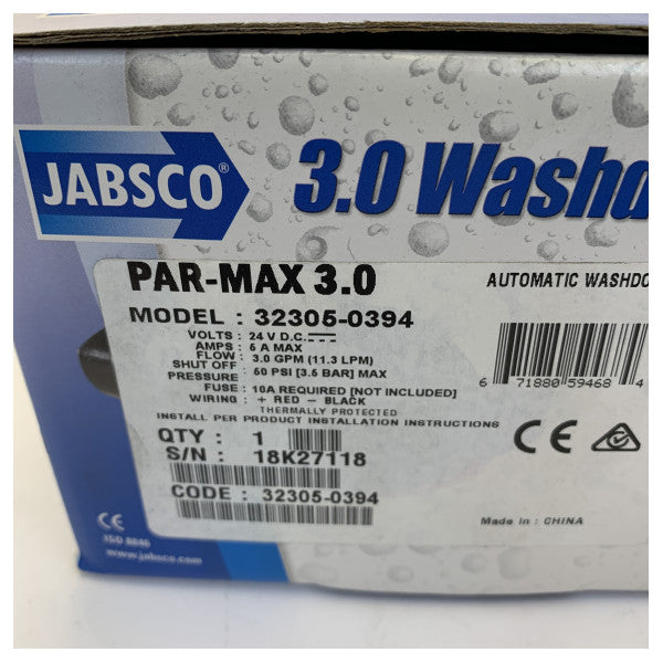 Jabsco PAR-Max 3.0 GPM Washdown Pump 24V 32305-0394