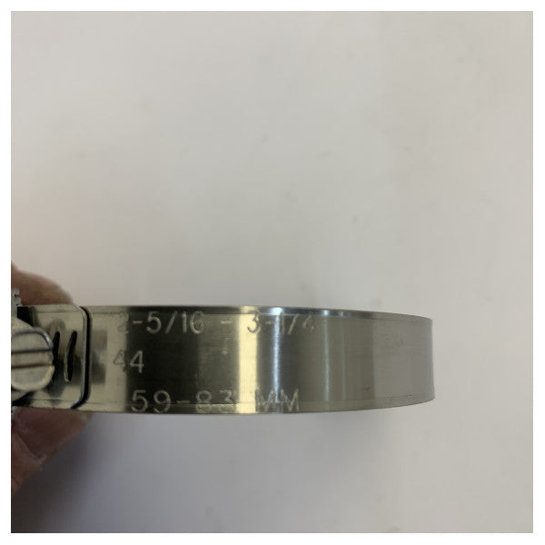 Slangeklemme i rustfrit stål W4 59-83 mm - Perfekt maritim kvalitet