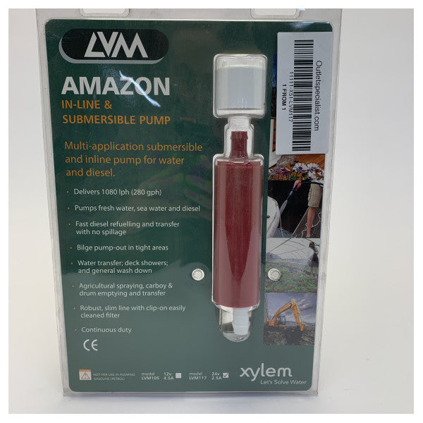 Bomba de porão e bomba inline LVM Amazon 117 24V - Combustível e líquido