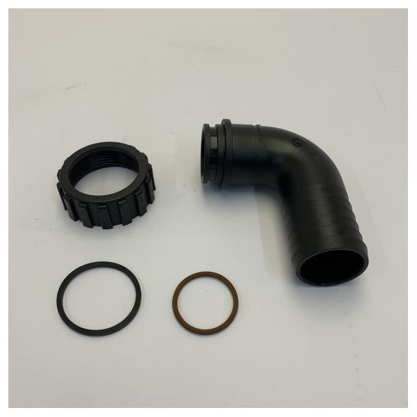 90° Tank Kobling Slange Connector 38mm - Inklusive O-ringe