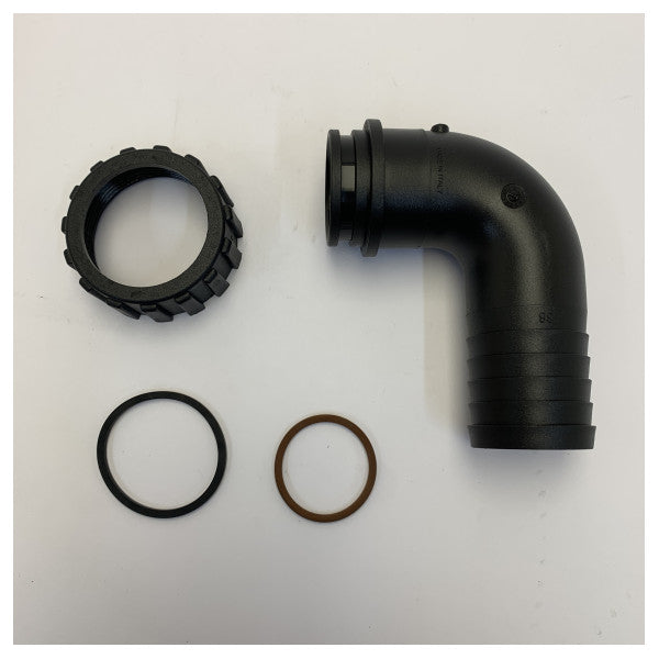 90° Tank Kobling Slange Connector 38mm - Inklusive O-ringe