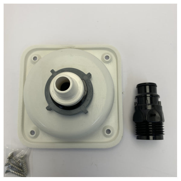 Jabsco Quick Release Deck Connector White - Hose Pillar Coupling for Yacht - 31910-1200