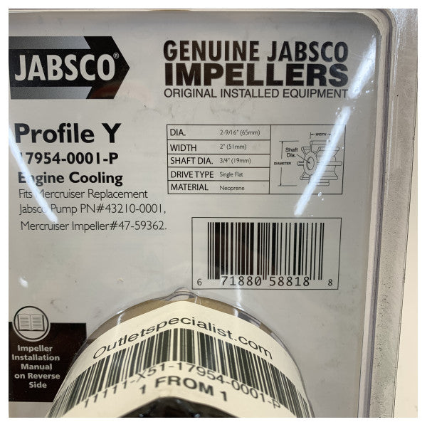 Jabsco 17954-0001-P Impeller - Swivel for Marine Engines - Neoprene