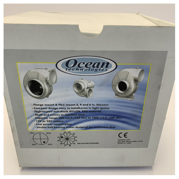 Ocean Technologies Marine Air Extractor 12V - Ventilationssæt med slange og rist