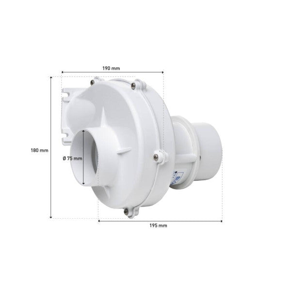 Ocean Technologies Marine Air Extractor 12V - Ventilationssæt med slange og rist