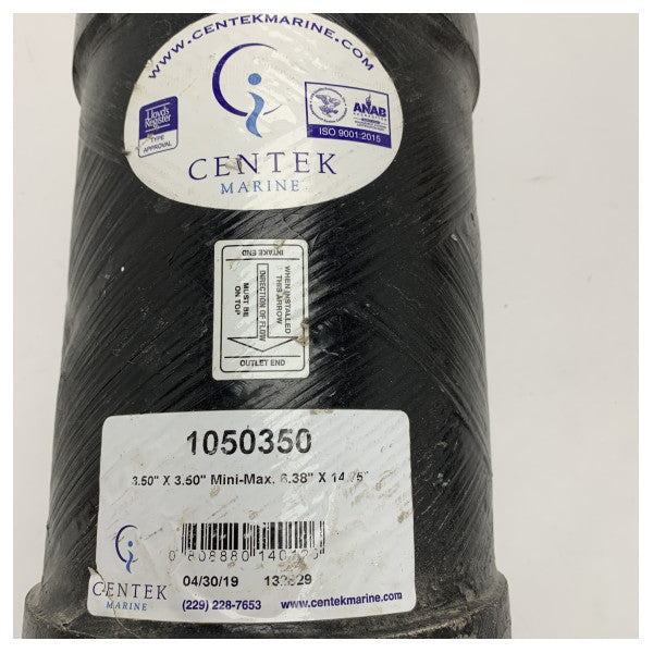 Centek marine 3,5 inç siyah CTP egzoz susturucusu - 1050350