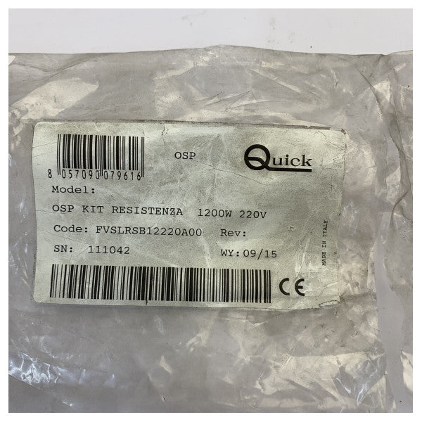 Quick Boiler Heating Element Incoloy 1200W 220V - FVSLRSB12220A00