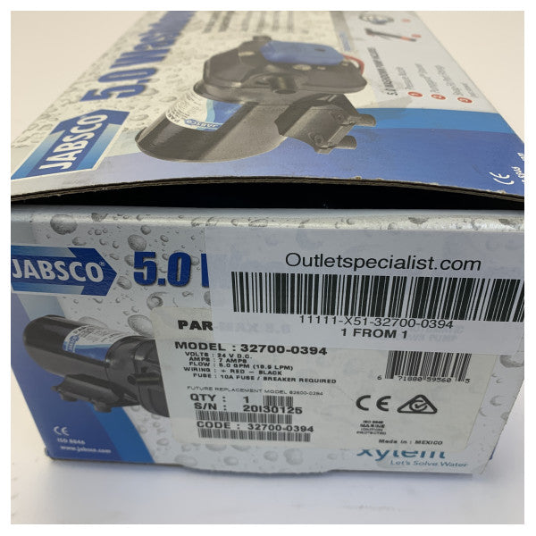 Jabsco 32700-0394 PAR-Max 5.0 Marine spylepumpe 24V -