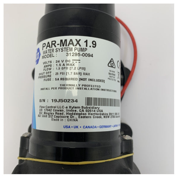 Jabsco 31295-0094 Par-Max 1.9 Pompa per acqua potabile 24V - 25psi