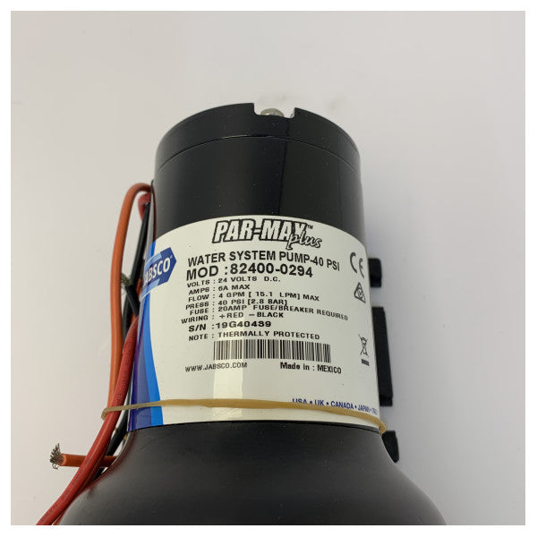 Pompa wody słodkiej Jabsco Par-Max 4.0 PLUS 24V - 40 PSI - 15.1L/m