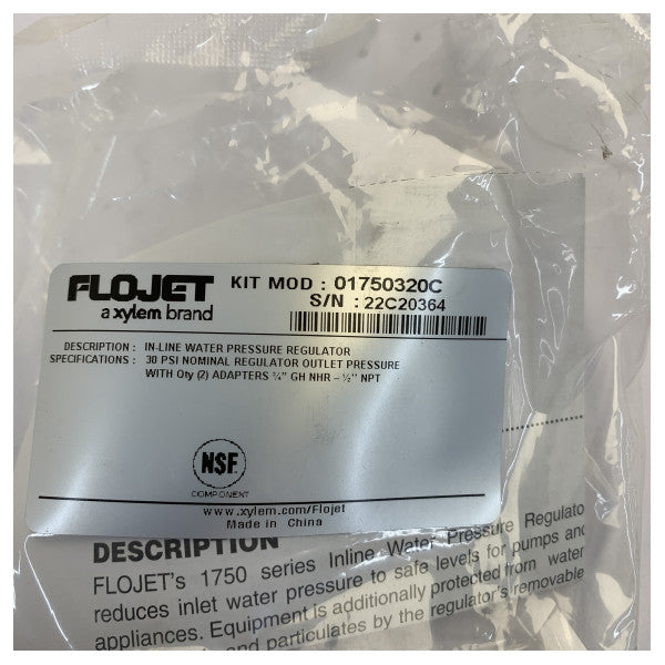 Regulator ciśnienia wody Flojet 30 PSI - 01750320C