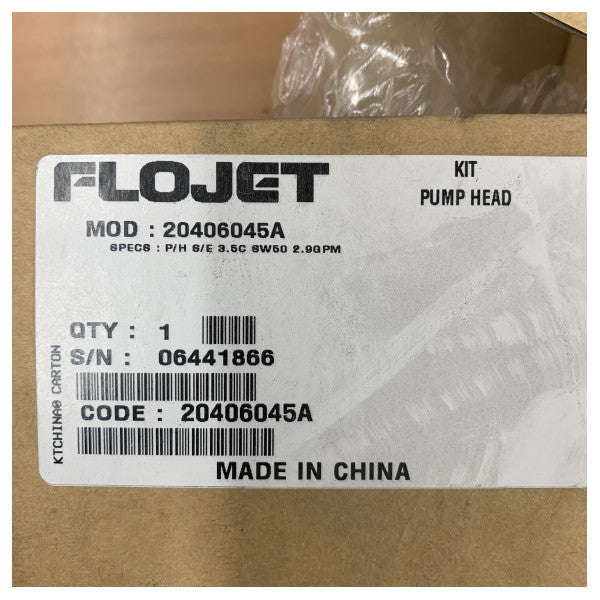 Flojet 20406045A overhalingssett for pumpehode til 3526-serien