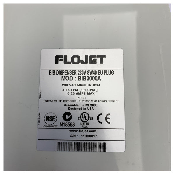 Pompa dispenser Flojet BIB3000A Bag-in-Box - 230V SW40 EU - BIB3000A
