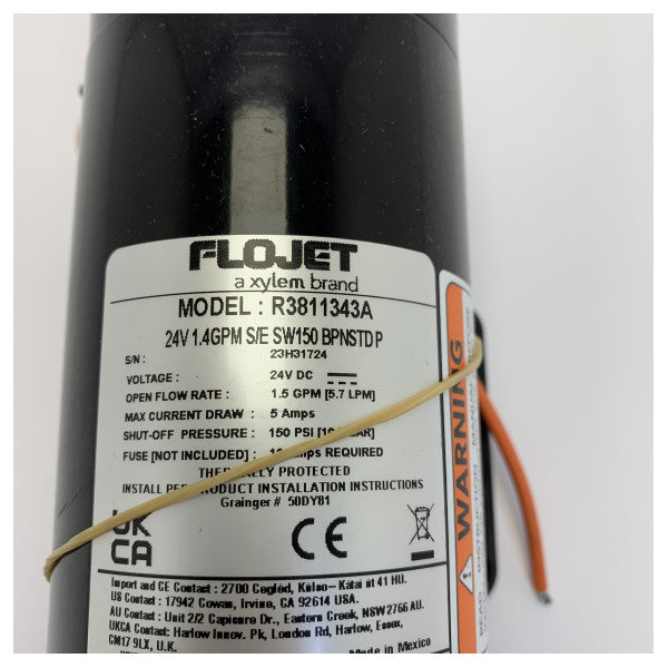 Flojet R3811343A Pompa a membrana Triplex - pompa automatica per acqua marina 24V